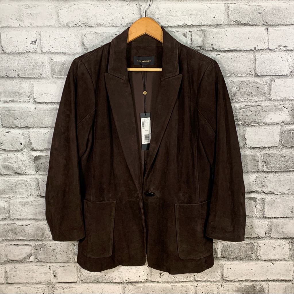 Nwt. Kobi Halperin Uma Dark Brown Suede Blazer/Jacket